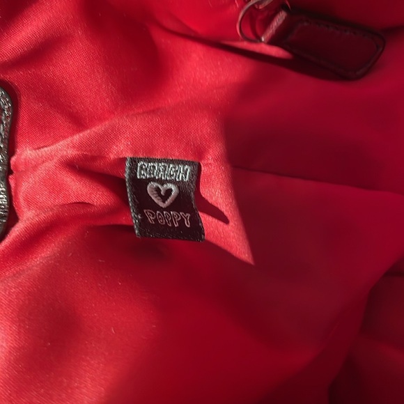 Coach Poppy Black Canvas & Bronze Metallic Leather Shoulder Bag Like New! - Picture 11 of 12